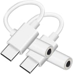 Usb C Adaptateur De Casque, Usb C Aux Adaptateur De Casque 3,5 Mm Compatible Avec Samsung Note 20/10 + A73 A53, Pixel 6 5 4, Xiaomi Mi 9/8 Et Ipad Pro, Etc., Blanc[QUE073898]