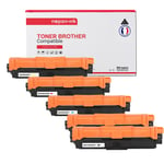 NOPAN-INK - Toners x5 - TN242 + TN245 TN 242 + TN 245 (Noir x2 + Cyan + Magenta + Jaune) - Compatible pour Brother HL-3140CW 3142CW 3150CDW 3152CDW 3170CDW 3172CDW, MFC-9130CW 9140CDN 9330CDW 9340CDW