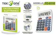 Calculatrice Tekone TO-8110 Électronique École Collège 12 Chiffres Solaire Hsb