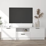 Meuble tv Blanc 140x35x40 cm Bois d'ingénierie The Living Store Blanc