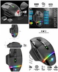 Souris PC Gamer Sans fil 2.4ghz 1000DPI M800 9 boutons rechargeable PixArt ¿ Optique 20 heures avec RGB