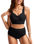 Maillot de Bain Deux pièces pour Femmes, boîte Creuse, contrôle du Ventre, Ensembles de Bikini, Push Up, rembourré, contrôle du Ventre, Maillots de Bain S-2XL