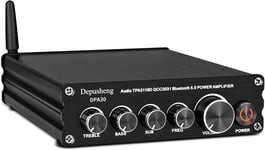 DPA30 Récepteur Amplificateur Audio Stéréo 2.1 Canaux Mini Hi-FI Bluetooth 5.0 Amplificateur Composant Audio 50 Watt x2+100 Watt pour Haut-parleurs Passifs Extérieurs/Subwoofer