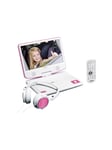 Lenco DVP-910PK - Portable 9" DVD player with USB headphones and mounting bracket - Pink/White