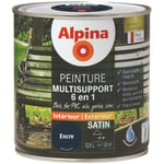 Alpina - Peinture Multisupports 6 en 1 - Monocouche - Intérieur & Extérieur - Satin Couleur: Encre - Conditionnement: 0.5L