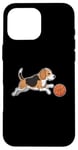 Coque pour iPhone 16 Pro Max Beagle jouant au basket-ball Beagles Chien