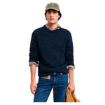 GANT Neps Wool Col en C Pull-Over, Bleu Nuit, L Homme