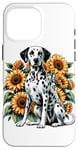 Coque pour iPhone 16 Pro Max Sunflowers Dalmatian Dalmatians Dal Dally Dog