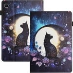 Housse Tablette Pour Samsung Galaxy Tab S5e Sm-T720/T725 Pu+Tpu Coque Tablette Samsung Tab S5e Réveil/Veille Automatique Coque Galaxy Tab S5e Chat.[F4704]