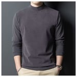 Develvet Halv Turtleneck Base Tröja Mäns Dubbelsida Plus Lång Ärm T-Shirt Trend Vinter Sträck Varm Under Kläder Light Gray M