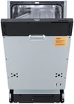 Bush DWSLEINT94W Slimline Integrated Dishwasher - Black