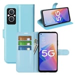 Oppo Reno8 Lite 5G Pu Wallet Case [Lightblue]