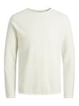 Jack & Jones Men's Jjehill Knit Crew Neck Noos Sweater, Cloud Dancer, S UK