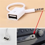 3.5mm Male AUX Audio Plug Jack To USB 2.0 Female Converter Extention Cable Cord