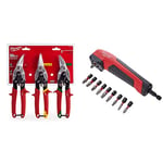Milwaukee 48224533 Snips Promo Set of 3 & 4932471274 Shockwave Impact Duty Right Angle Attachment 11 Piece