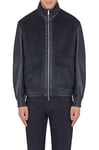 Armani Exchange Men's Front Pockets, Zipper, Removable Hood Jacket, Navy, Small