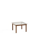 HAY - Kofi Water-Based Lacquered Walnut Frame W. Clear Reeded Glass Tabletop 60X60 - Träfärgad - Soffbord - Glas/Trä