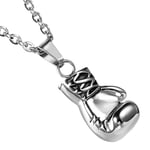 Cupimatch Men's Boxing Glove Necklaces Punk Silver Tone Stainless Steel Pendant Necklace with 22" Chain Birthday Valentine Gift for Men