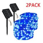 (30M 300LED2PC sininen)7m Solar Led Light Outdoor Festoon Led Lamppu Solar Garden Lights Outdoor Vedenpitävä Fairy Garland String Jouluvalot