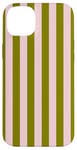 Coque pour iPhone 14 Plus Rose Olive Vert Rayé Mignon Girly Esthétique Preppy Stripe