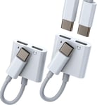 Adaptateur Usb C Ecouteur(Lot De 2)Pour Apple Iphone16 15 Double Type-C Casque Chargeur Câble Jack Splitter Compatible Avec Samsung S24 Téléphone Écouteur Aux Dac Audio Vers Pour I[Cas312071]