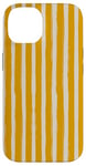 Coque pour iPhone 14 Jaune moutarde Beige rayé Girly Esthétique Preppy Stripes