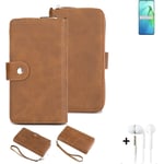 2in1 protection case for Oppo Reno8 Pro+ wallet brown cover pouch