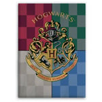 Plaid polaire Harry Potter Blason de Poudlard Hogwarts - 100x140 cm