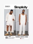 Simplicity Men's Robe, Knit Tank Top, Pants and Shorts Sewing Pattern, S9931