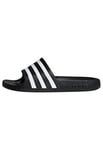 adidas Mixte Adilette Aqua Slides, Core Black / Cloud White / Core Black, 47 1/3