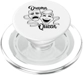 Masques de théâtre comédie et tragédie Drama Queen Black Line PopSockets PopGrip pour MagSafe