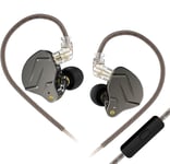 KZ ZSN Pro Écouteurs Auriculaires in Ear Hi-FI Son stéréo Basses IEM Casque antibruit avec Micro 0,75 mm 2 Broches Câble détachable (Microphone, Gris)