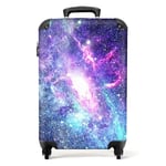 NoBoringSuitcases.com Valise Enfant, Valise Cabine, Valise Cabine Enfant, Bagages Enfant, Valise Enfant Roulette, Valise pour Enfant, Petite Valise, Valise Cabine 55x35x25cm (Galaxie - Violet)