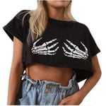 2021 New Crop Tops for Women High Waist Vintage Tops Crewneck Shirt Streetwear for Valentine Workout Tops for Women Sexy Tops for Women Black S