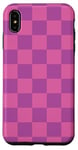 Coque pour iPhone XS Max Rose, violet, motif damier, carreaux