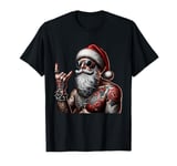 Tattooed Santa Claus inked xmas men & women ugly Christmas T-Shirt