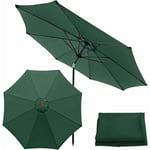 Housse de Rechange pour Parasol de Table de marché, Table et Parasol - 8 Baleines - 3 m - Imperméable - Anti-Ultraviolet - Vert