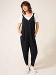 White Stuff Selina Slouchy Jersey Jumpsuit, Pure Black