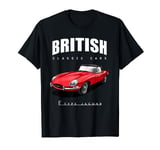 Classic British Red E-Type Jaguar convertible sports car T-Shirt