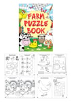 Henbrandt 12x Mini Farm Yard Animal Puzzle Book Kids A6 Activity Book Colouri...