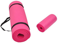 BalanceFrom GoYoga+ Tapis de yoga multi-usages extra épais haute densité anti-déchirure avec sangle de transport Rose