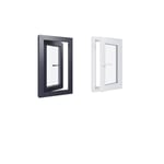 Fenêtre PVC - LxH 500x800 mm - Triple vitrage - Blanc intérieur - Anthracite extérieur - Ferrage Droite