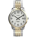 Timex Men's Easy Reader 35mm Perfect Fit Quartz Stainless Steel Strap, Two-Tone, 20 Casual Watch (Model: TW2V056009J)