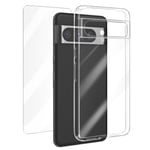 Avizar Coque pour Google Pixel 8 Pro Silicone Gel et Verre Trempé 9H Transparent