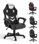 Fauteuil De Bureau Inclinable - Rattantree Fauteuil Gamer Hauteur Réglable - Avec Dossier Respirant Et Appui-Tête Confortable - Noir Et Blanc