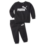 PUMA Mixte bébé Minicats Ess Crew Jogger Fl Jog Suit, Cotton Black, 86 EU