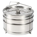 Stackable Steamer 3 Tier Steamer Pot Set Dishwasher Safe Stainless Steel Pressure Cooker Safe Handle Food Steamer for Rice, Veggie, Meat, Fish, Soup, Dessert