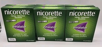 Nicorette  Inhalator 6 Packs Of 4, 24 Cartridges & 6 Mouthpieces In Total Exp 26