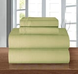 Elegant Comfort Parure de lit 4 pièces 1500 Fils/cm² Ultra Douce de qualité égyptienne, King Size, Vert Sauge/Vert Olive