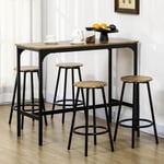 Breakfast Bar Table And Stools 4 Seater Kitchen Dining Room Furniture Industrial